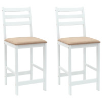 Produktbild för Matstolar 2 pcs Vit 40 x 47,5 x 99,5 cm Massiv Gummiträ