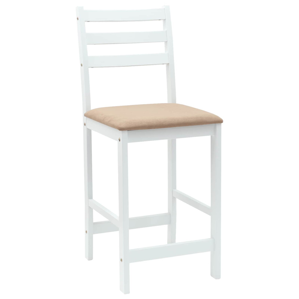 Produktbild för Matstolar 2 pcs Vit 40 x 47,5 x 99,5 cm Massiv Gummiträ