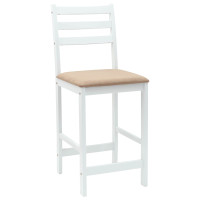 Produktbild för Matstolar 2 pcs Vit 40 x 47,5 x 99,5 cm Massiv Gummiträ