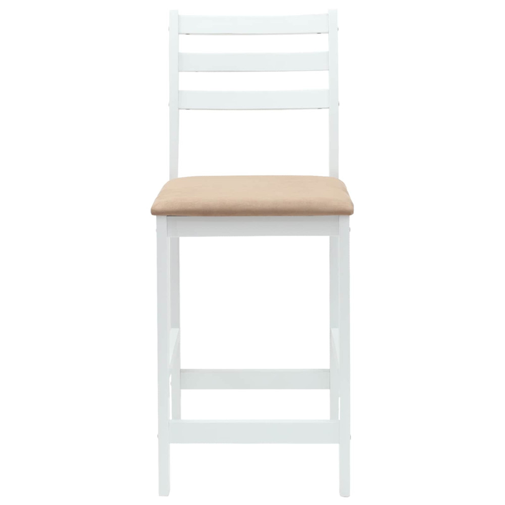 Produktbild för Matstolar 2 pcs Vit 40 x 47,5 x 99,5 cm Massiv Gummiträ