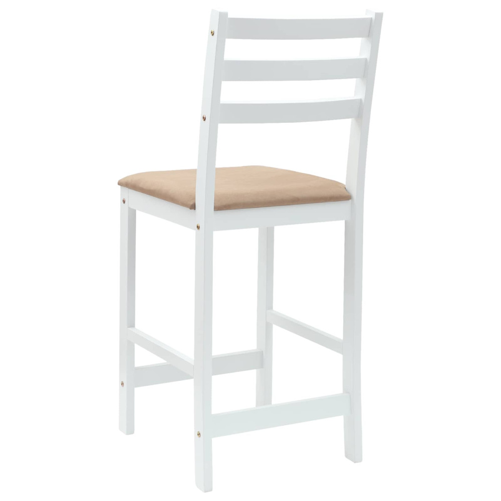 Produktbild för Matstolar 2 pcs Vit 40 x 47,5 x 99,5 cm Massiv Gummiträ