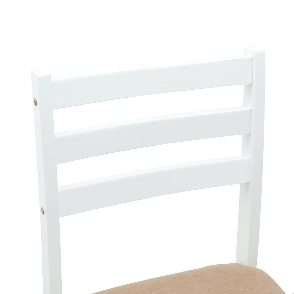 Produktbild för Matstolar 2 pcs Vit 40 x 47,5 x 99,5 cm Massiv Gummiträ