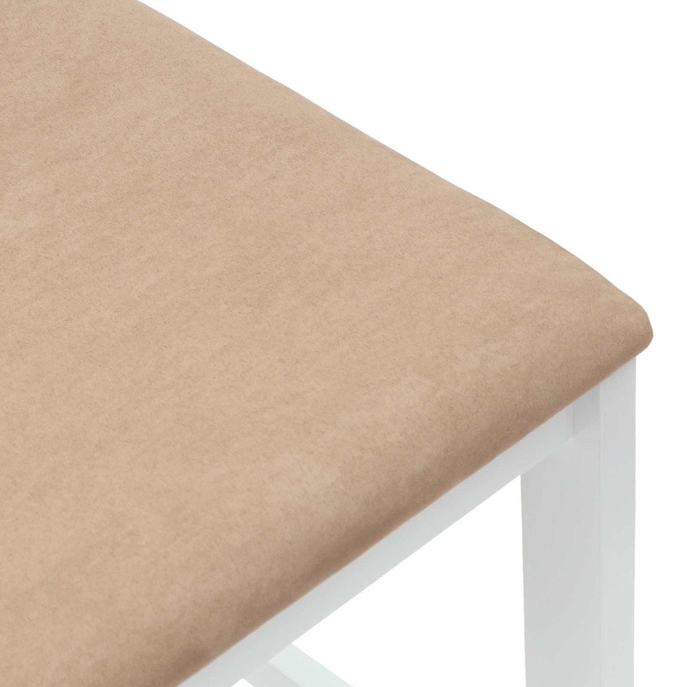 Produktbild för Matstolar 2 pcs Vit 40 x 47,5 x 99,5 cm Massiv Gummiträ