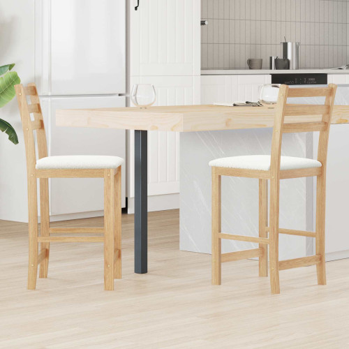vidaXL Matstolar 2 pcs Naturfärg 40 x 47,5 x 99,5 cm Massiv Gummiträ