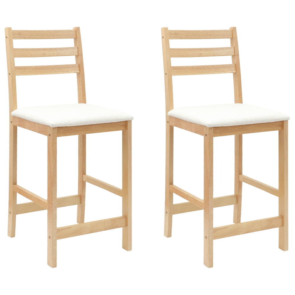 Produktbild för Matstolar 2 pcs Naturfärg 40 x 47,5 x 99,5 cm Massiv Gummiträ