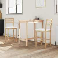 Produktbild för Matstolar 2 pcs Naturfärg 40 x 47,5 x 99,5 cm Massiv Gummiträ