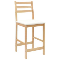 Produktbild för Matstolar 2 pcs Naturfärg 40 x 47,5 x 99,5 cm Massiv Gummiträ