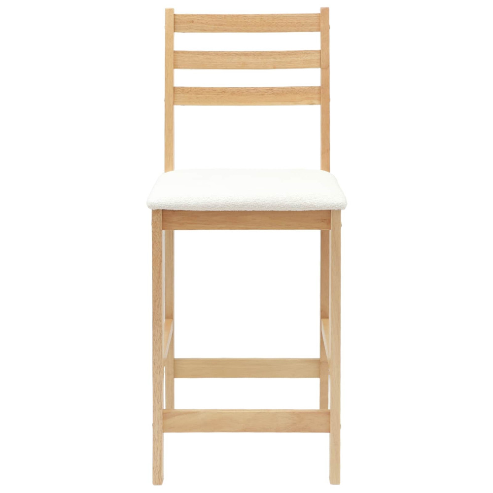 Produktbild för Matstolar 2 pcs Naturfärg 40 x 47,5 x 99,5 cm Massiv Gummiträ
