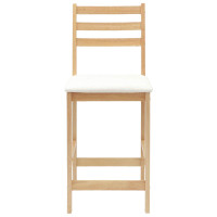 Produktbild för Matstolar 2 pcs Naturfärg 40 x 47,5 x 99,5 cm Massiv Gummiträ