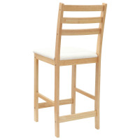 Produktbild för Matstolar 2 pcs Naturfärg 40 x 47,5 x 99,5 cm Massiv Gummiträ