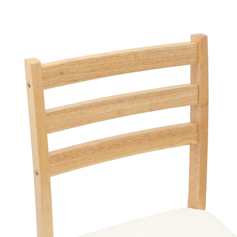 Produktbild för Matstolar 2 pcs Naturfärg 40 x 47,5 x 99,5 cm Massiv Gummiträ