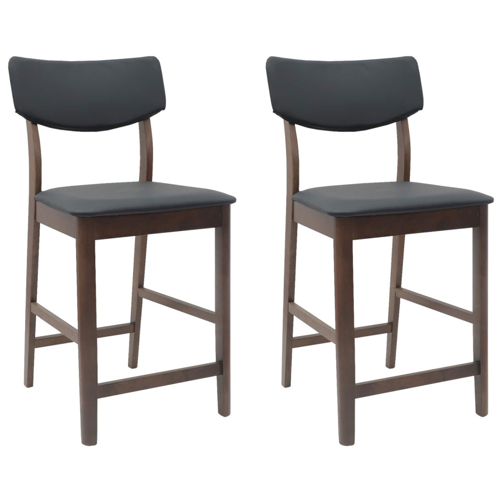 Produktbild för Matstolar 2 pcs Ljusbrun 48 x 49 x 95 cm Massiv Gummiträ