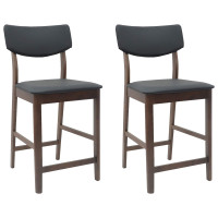 Produktbild för Matstolar 2 pcs Ljusbrun 48 x 49 x 95 cm Massiv Gummiträ