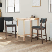 Produktbild för Matstolar 2 pcs Ljusbrun 48 x 49 x 95 cm Massiv Gummiträ