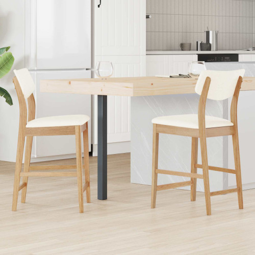 vidaXL Matstolar 2 pcs Naturfärg 48 x 49 x 95 cm Massiv Gummiträ