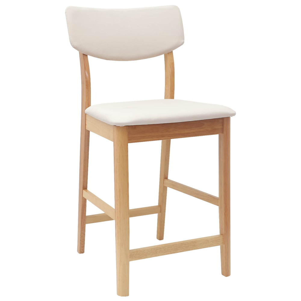 Produktbild för Matstolar 2 pcs Naturfärg 48 x 49 x 95 cm Massiv Gummiträ