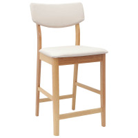 Produktbild för Matstolar 2 pcs Naturfärg 48 x 49 x 95 cm Massiv Gummiträ