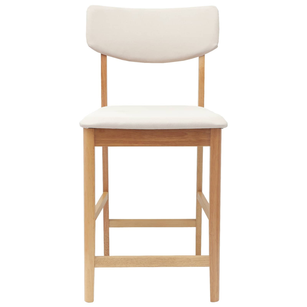 Produktbild för Matstolar 2 pcs Naturfärg 48 x 49 x 95 cm Massiv Gummiträ