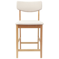 Produktbild för Matstolar 2 pcs Naturfärg 48 x 49 x 95 cm Massiv Gummiträ
