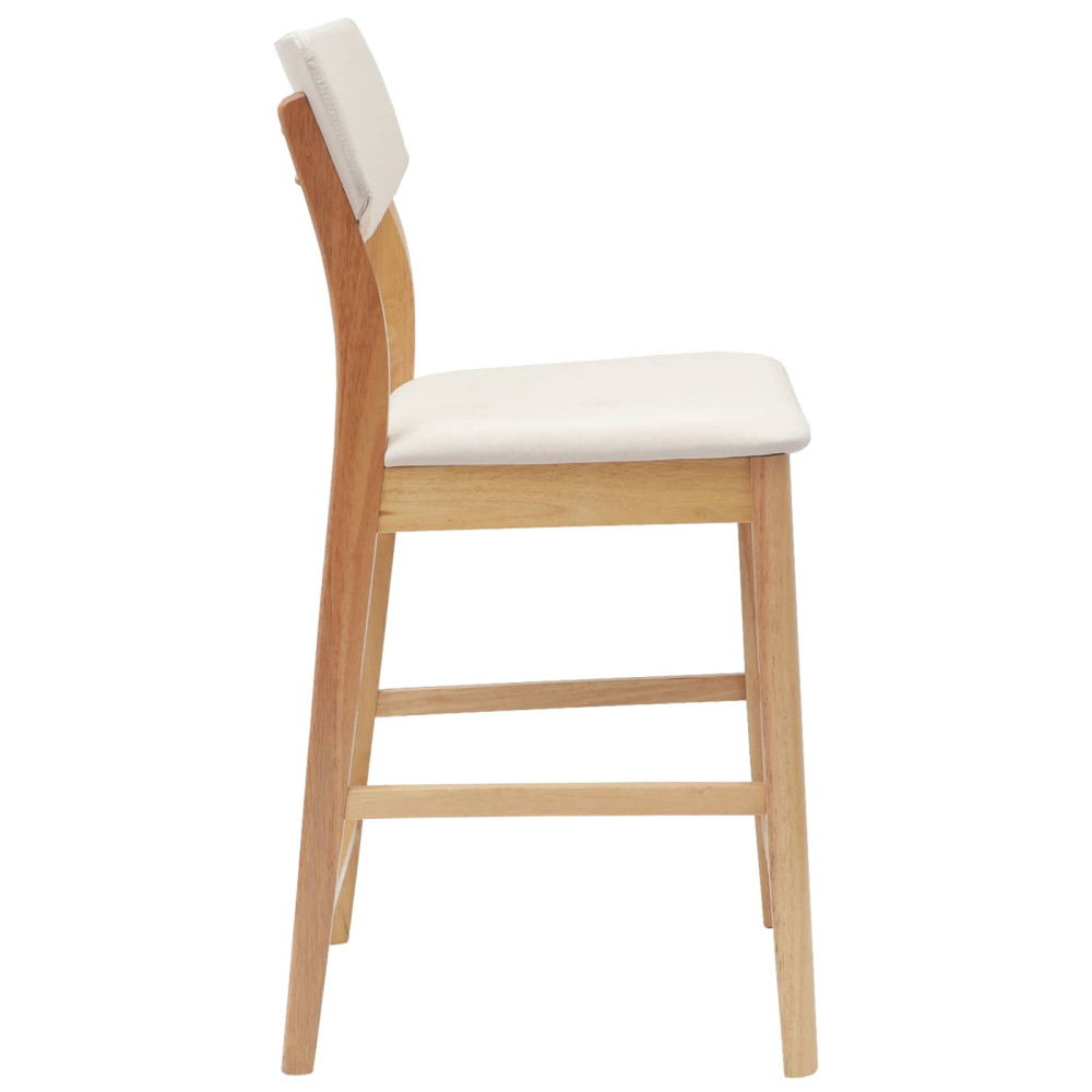 Produktbild för Matstolar 2 pcs Naturfärg 48 x 49 x 95 cm Massiv Gummiträ
