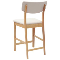 Produktbild för Matstolar 2 pcs Naturfärg 48 x 49 x 95 cm Massiv Gummiträ