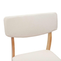 Produktbild för Matstolar 2 pcs Naturfärg 48 x 49 x 95 cm Massiv Gummiträ