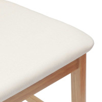 Produktbild för Matstolar 2 pcs Naturfärg 48 x 49 x 95 cm Massiv Gummiträ