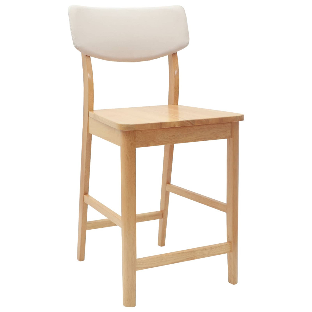 Produktbild för Matstolar 2 pcs Naturfärg 48 x 49 x 95 cm Massiv Gummiträ