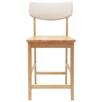 Produktbild för Matstolar 2 pcs Naturfärg 48 x 49 x 95 cm Massiv Gummiträ