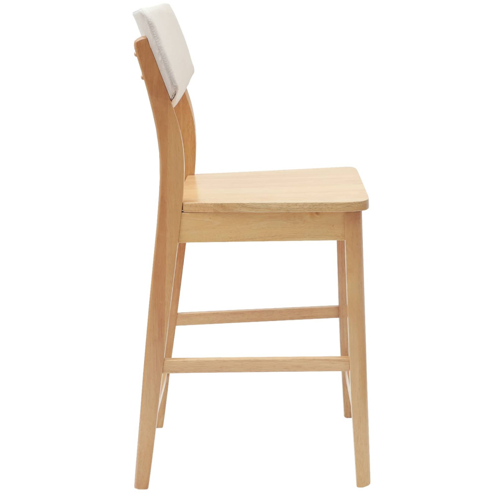 Produktbild för Matstolar 2 pcs Naturfärg 48 x 49 x 95 cm Massiv Gummiträ