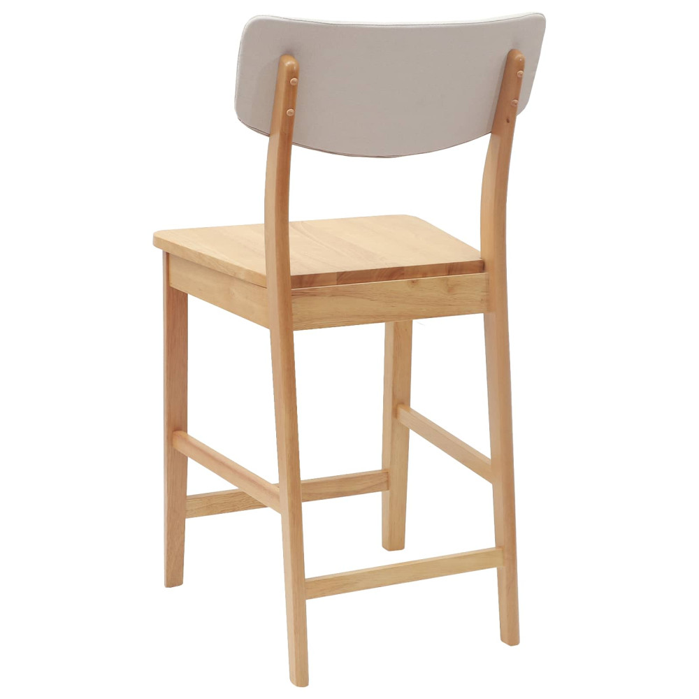 Produktbild för Matstolar 2 pcs Naturfärg 48 x 49 x 95 cm Massiv Gummiträ