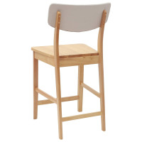 Produktbild för Matstolar 2 pcs Naturfärg 48 x 49 x 95 cm Massiv Gummiträ