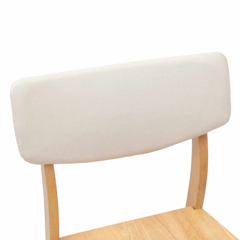 Produktbild för Matstolar 2 pcs Naturfärg 48 x 49 x 95 cm Massiv Gummiträ