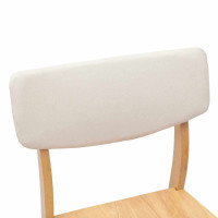 Produktbild för Matstolar 2 pcs Naturfärg 48 x 49 x 95 cm Massiv Gummiträ