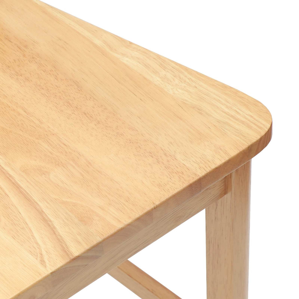 Produktbild för Matstolar 2 pcs Naturfärg 48 x 49 x 95 cm Massiv Gummiträ
