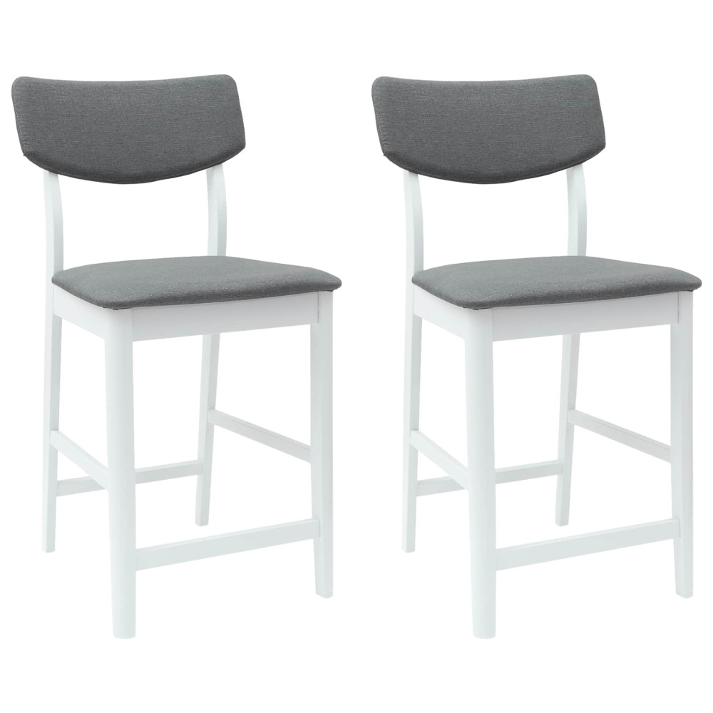 Produktbild för Matstolar 2 pcs Vit 48 x 49 x 95 cm Massiv Gummiträ