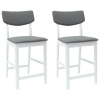 Produktbild för Matstolar 2 pcs Vit 48 x 49 x 95 cm Massiv Gummiträ