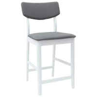 Produktbild för Matstolar 2 pcs Vit 48 x 49 x 95 cm Massiv Gummiträ