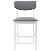 Produktbild för Matstolar 2 pcs Vit 48 x 49 x 95 cm Massiv Gummiträ