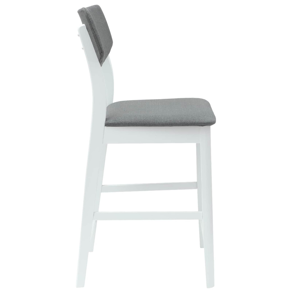 Produktbild för Matstolar 2 pcs Vit 48 x 49 x 95 cm Massiv Gummiträ