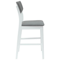Produktbild för Matstolar 2 pcs Vit 48 x 49 x 95 cm Massiv Gummiträ