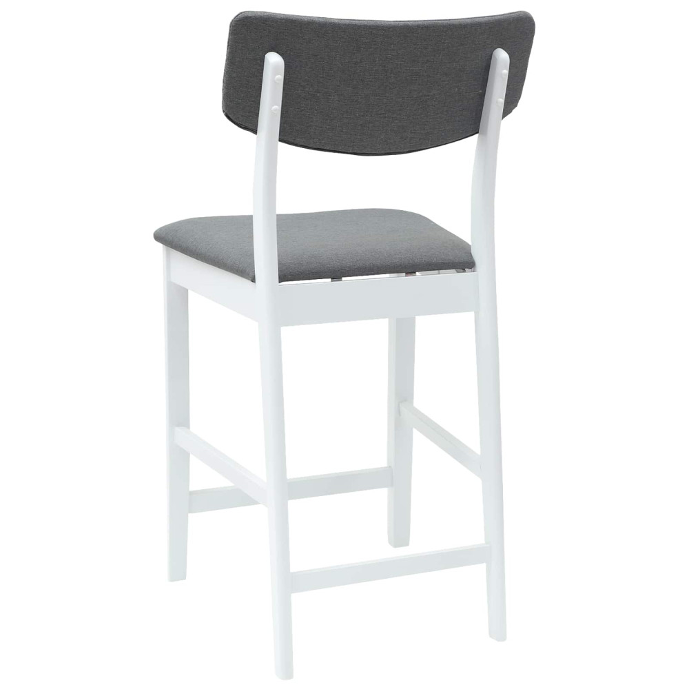 Produktbild för Matstolar 2 pcs Vit 48 x 49 x 95 cm Massiv Gummiträ