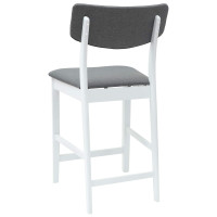 Produktbild för Matstolar 2 pcs Vit 48 x 49 x 95 cm Massiv Gummiträ