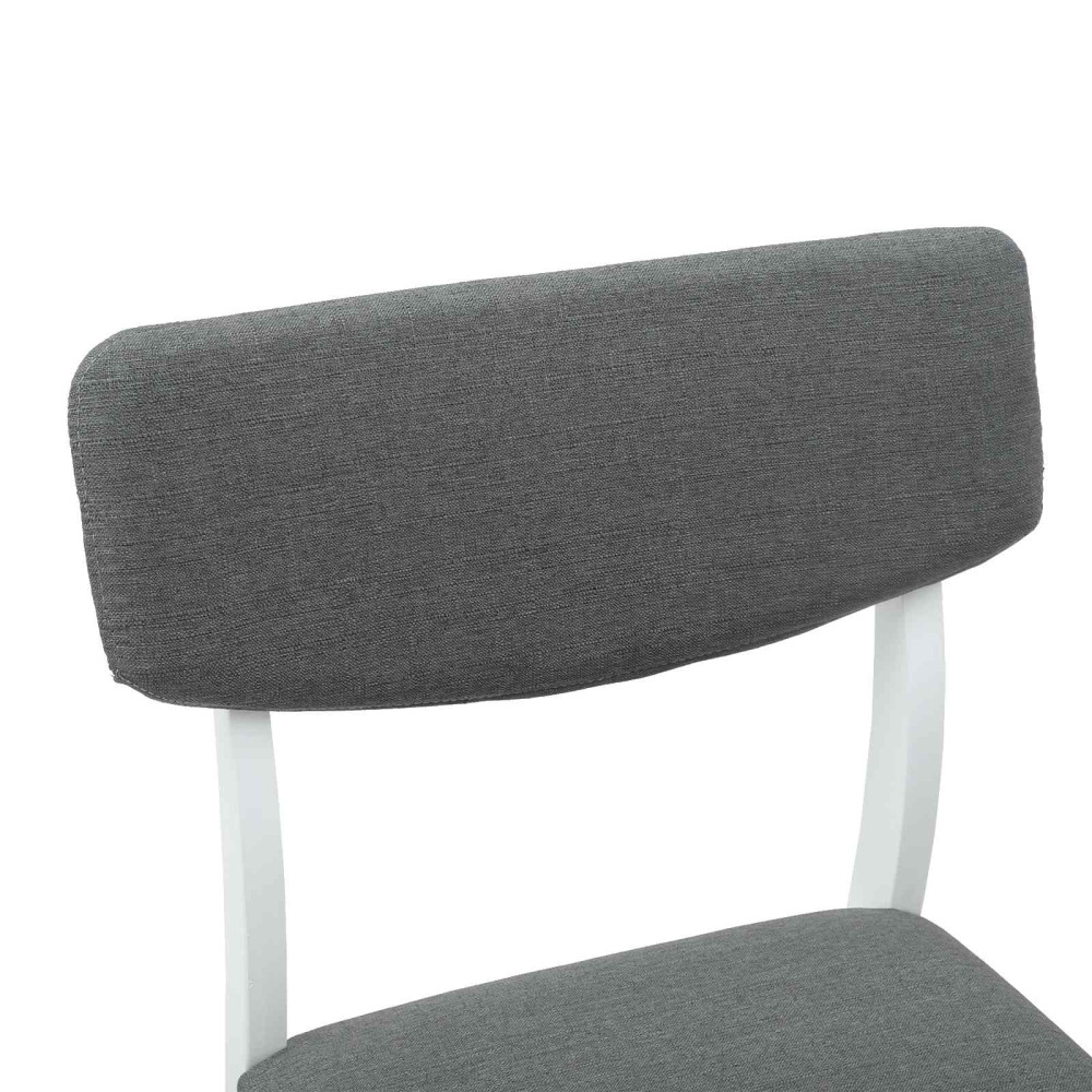Produktbild för Matstolar 2 pcs Vit 48 x 49 x 95 cm Massiv Gummiträ