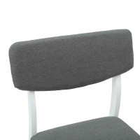 Produktbild för Matstolar 2 pcs Vit 48 x 49 x 95 cm Massiv Gummiträ