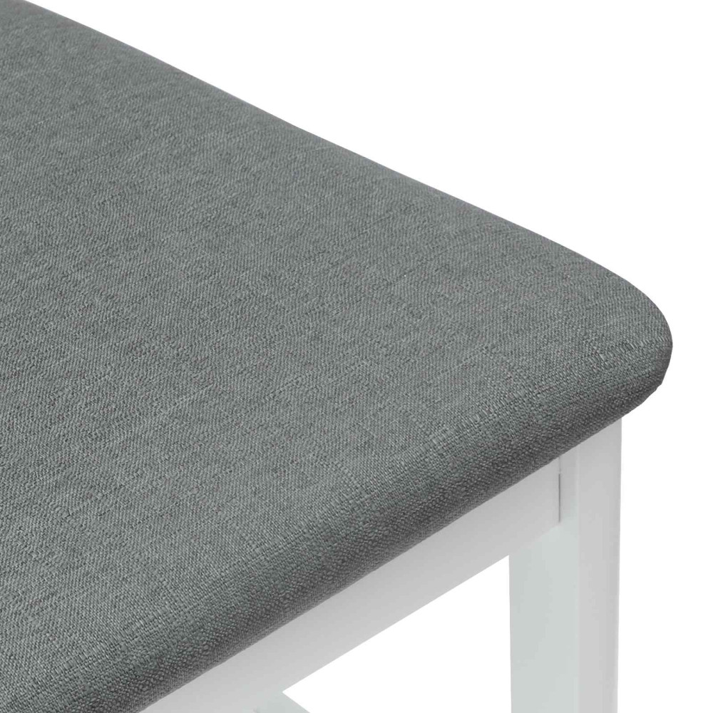 Produktbild för Matstolar 2 pcs Vit 48 x 49 x 95 cm Massiv Gummiträ