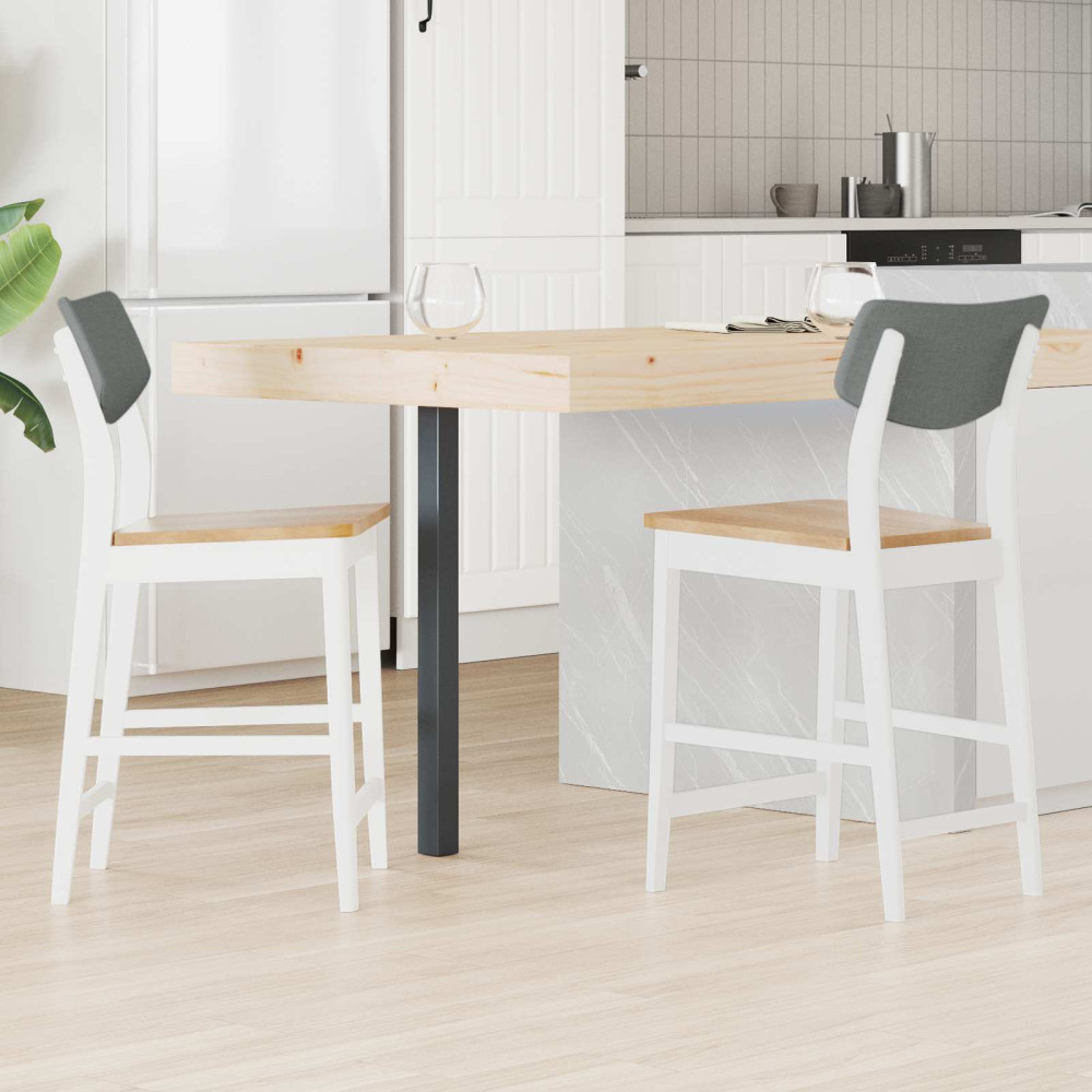 Produktbild för Matstolar 2 pcs Vit 48 x 49 x 95 cm Massiv Gummiträ