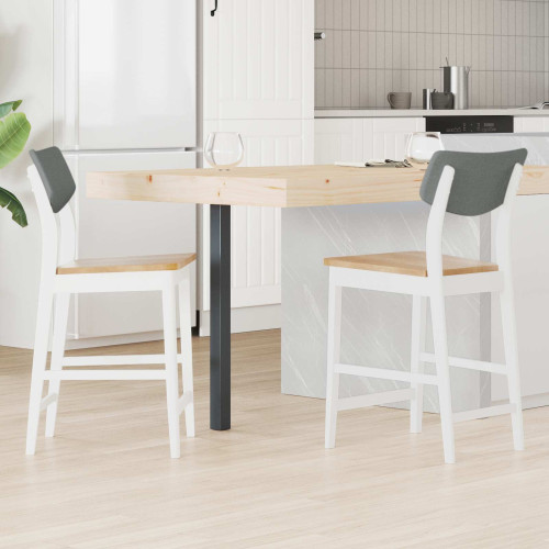 vidaXL Matstolar 2 pcs Vit 48 x 49 x 95 cm Massiv Gummiträ