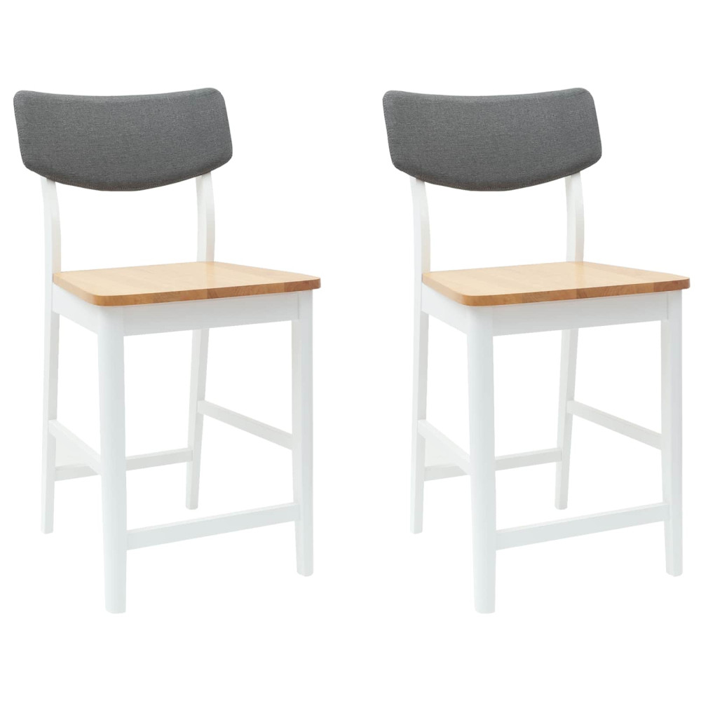Produktbild för Matstolar 2 pcs Vit 48 x 49 x 95 cm Massiv Gummiträ