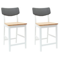Produktbild för Matstolar 2 pcs Vit 48 x 49 x 95 cm Massiv Gummiträ